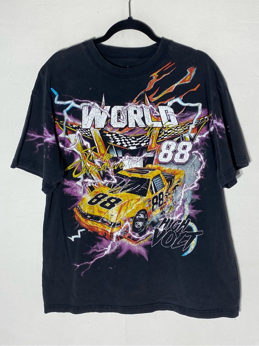 Alpha Collective World 88 High Volt Speedway Graphic T Shirt L Streetwear Racing